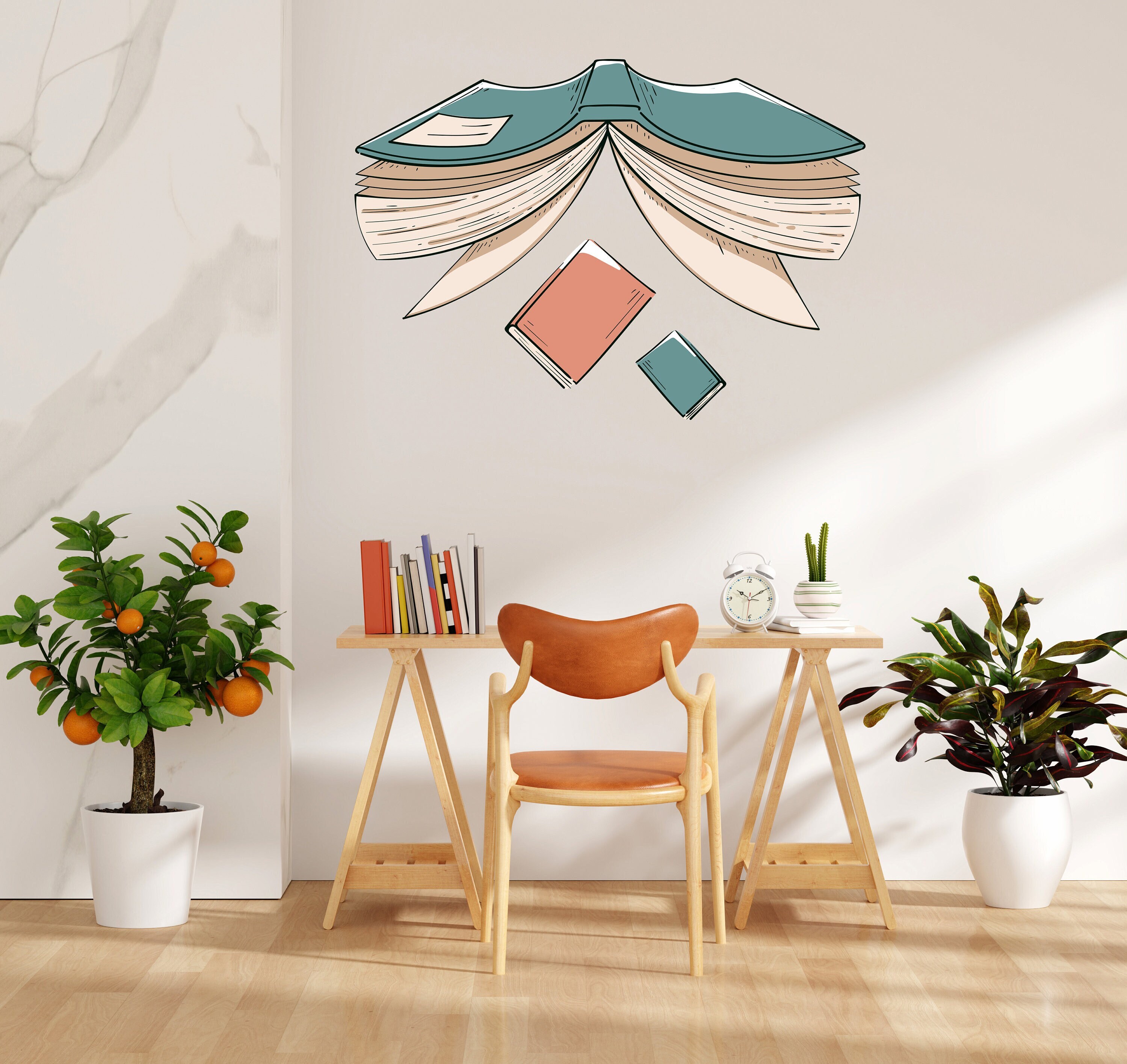 Library Vinyl Wall Art Decals, Books Wall Decor, Library Wall Decal ...