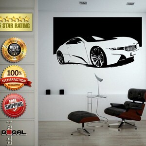Sport exotische Racing nieuwe oude School Muscle Car voertuig muur Vinyl Sticker muurschildering kamer Decor L1829