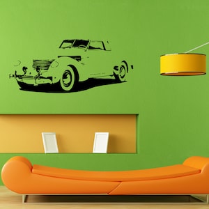 Car Vehicle Automobile Retro Old School Hot Rod Wall Sticker Vinyl Mural Decal Home House Apartment Art Decor FREE SHIPPING L003