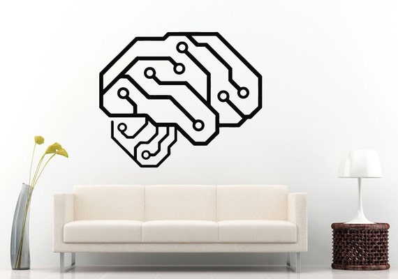 neurelectric brain circuit board wall decal vinyl sticker | etsy