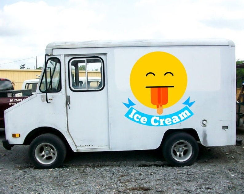 Ice Cream Truck Sticker, Ice Cream Logo Decal, Car Decals, Custom Printed Decal for Companies, Concession Trailer Decals image 1