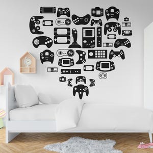 Gamer wall decal Controller decal Video Game Wall Decals Joystick Gamer Kids Bedroom Vinyl Wall Art Stickers 805RS