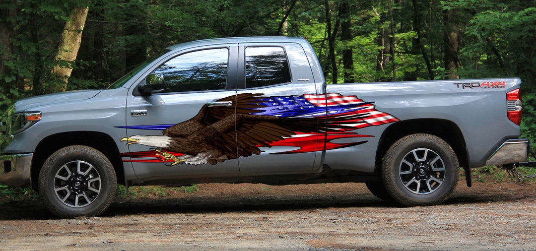 US Flag Car Side Graphics , US Pride Car Vinyl Full Color Decal