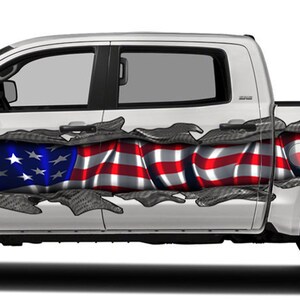 US Pride Car Vinyl Decal, US Flag Car Graphics, American Flag Car Wrap