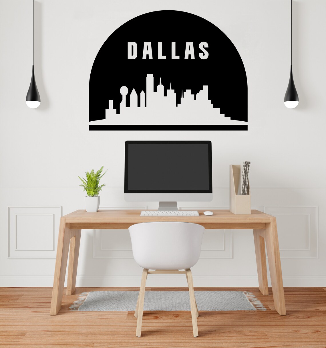 Dallas City Skyline Arch Wall Decal Vinyl Sticker City Dallas Wall ...