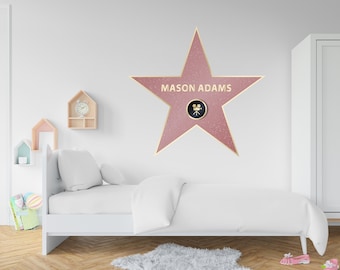 Walk Of Fame Hollywood Celebrity wall Sticker Star Personalized Name Decal Movie Wall Stickers Art Movie gift wall decor 104RS