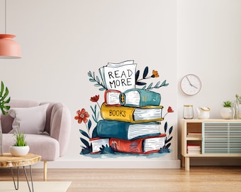 Library Floral Wall Art Decal, Library Wall Decal, Education Decals, Kids Room, Reading room, Nurseries, School, Kids Gifts, Dorm Room 333RS