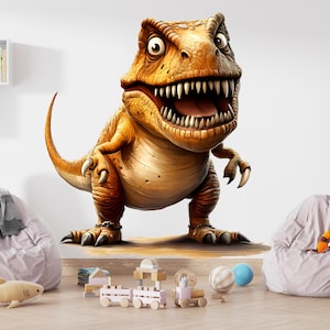 Baby T-Rex Wall Decal, T-Rex Wall Art, T-Rex Sticker Room Wall Decor Dinosaur Room Wall Sticker Dino Wall Decor Boys room Decor VN003