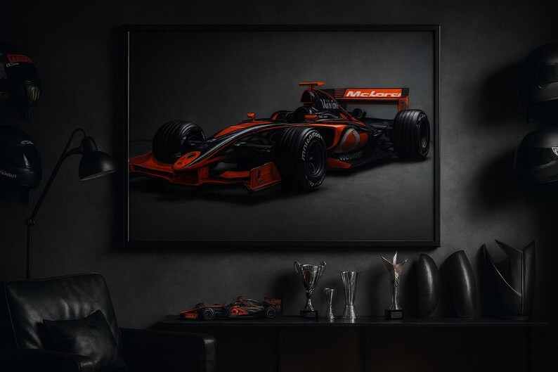 Formula 1 Racing Car 3D Wallpaper Mural – Modern Bold Wall Decor for ...