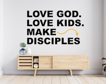 Love God, religieus muurbord, christelijke muurwoorden, kunst aan de muur kerk heiligdom, muur decor kerk, religieuze muur kunst 987RS