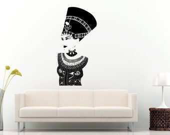 African Egyptian Ancient Mythology Nefertiti Queen Princess Goddess Wall Decal Vinyl Sticker Mural Room Decor L1229