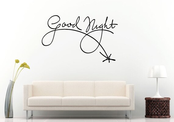 Bonne Nuit étoile Filante Mots Dormir Citation Citation Disant Chambre Dormir Chambre Mur Autocollant Vinyle Autocollant Mural Chambre Decor L1157