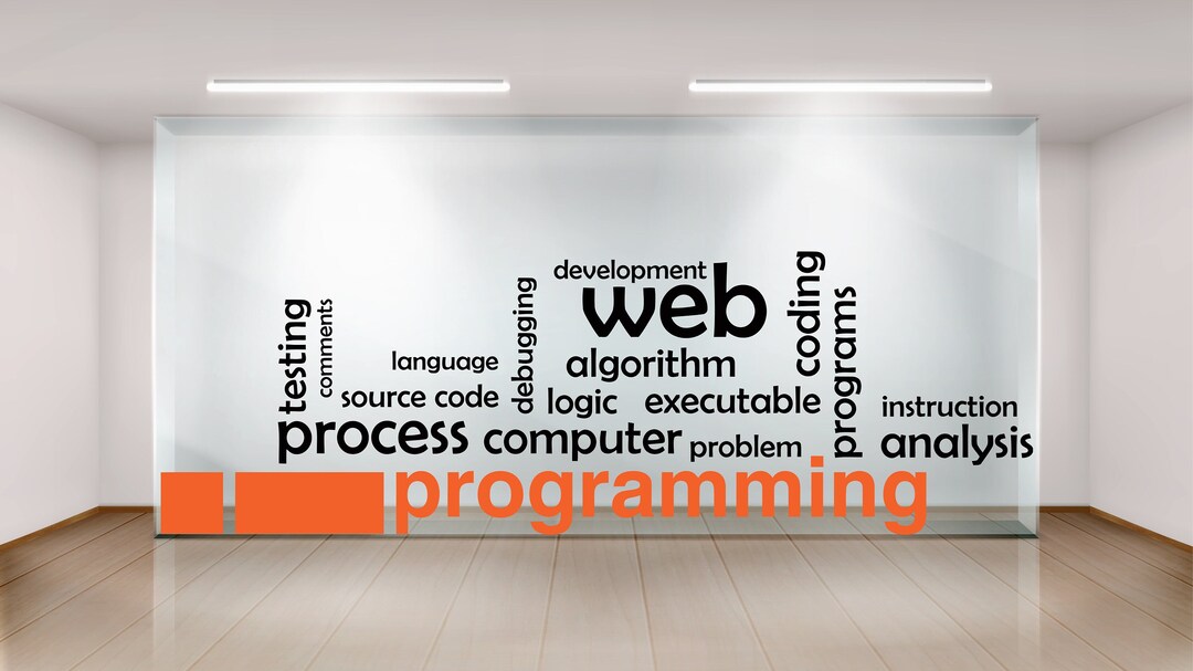 Programming Wall Decal, Technology Vinyl Wall Art Decal, Office Wall ...