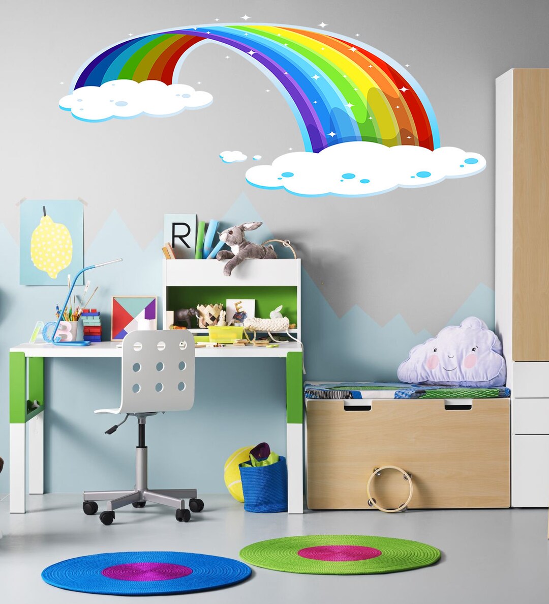 Nursery Rainbow Wall Decal, Nursery Rainbow Wall Sticker, Nursery ...