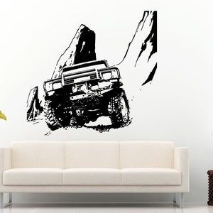 Off Road Sport Utility Vehicle Mountains Rocks Dirt Wall Decal Vinyl Sticker Mural Room Decor L831