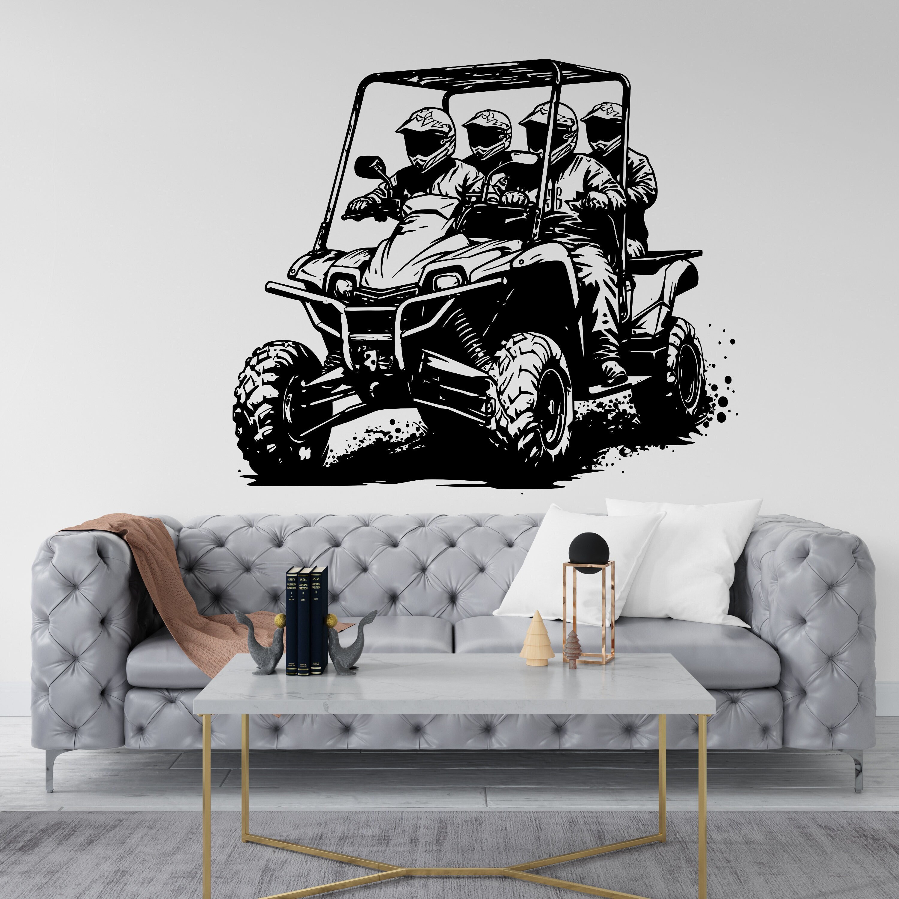 ATV Rider Wall Decal, Quad Wall Decor 4x4 Wheeler OffRoad BedRoom Dirt Bike Gift Free Stickers Art Vinyl Sport Wall Art Room Boy Room 167RS