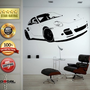 Sport exotische Racing nieuwe oude School Muscle Car voertuig muur Vinyl Sticker muurschildering kamer Decor L1823