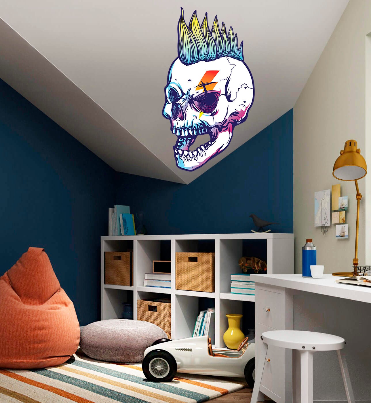 Rocking R Decal Rocking Skull Decal, Rocking Skull Sticker, Punk Skull Decal, Punk ...