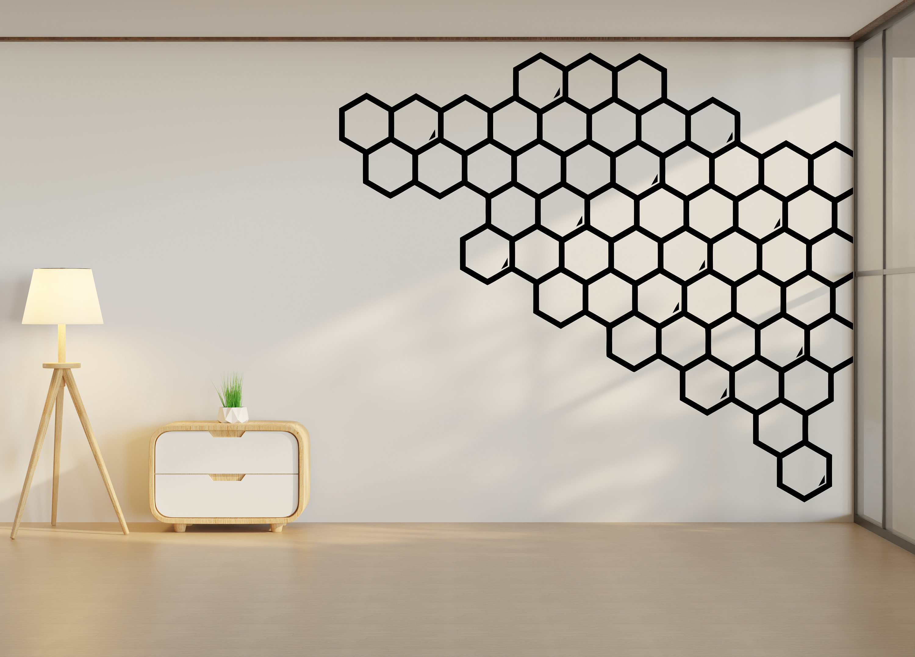 Honeycomb Wall Decals, Hexagon Decals, Geometric Wall Art, Wall Decor ...