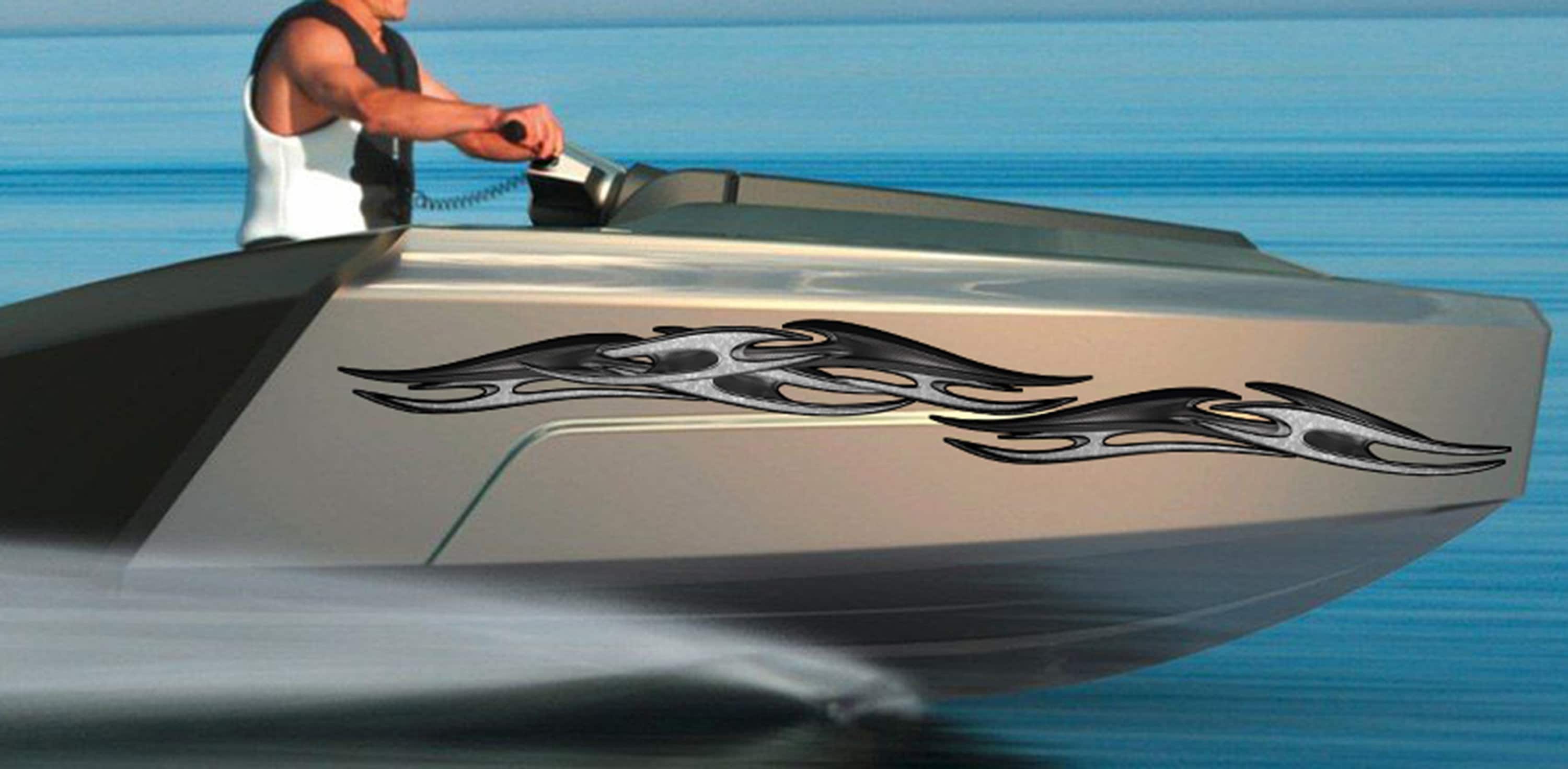 cigarette boat decals Lip-Ship Performance -- Racing Team resistant ink and a .5 mil hot Speed Boat Vinyl Design, 3D