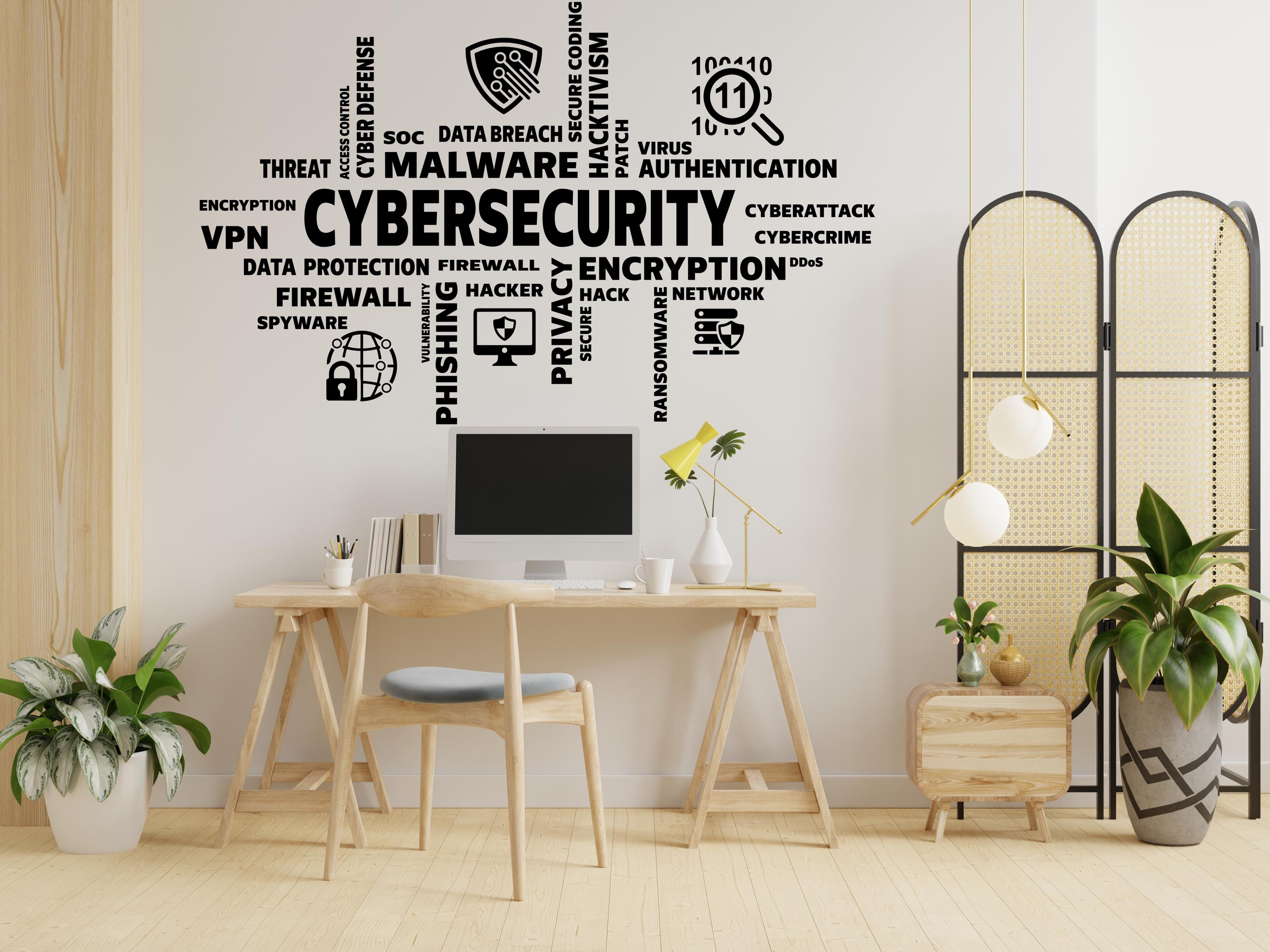 Cybersecurity Word Cloud Wall Decal | Hacker, Encryption, Malware ...