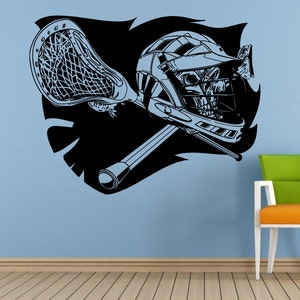 Lacrosse Sticks Cross Helmet Shield Logo Flag Sign Outdoor Sports Games Wall Or Car Vinyl Peal And Stick Removable Sticker Decal L1581