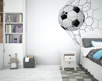 Soccer wall decor, Football Wall Decal Sport Vinyl, Football stickers, Boys Passion, Goal Wall Art, Wall Stickers, Kids Room, Decor, 536RS