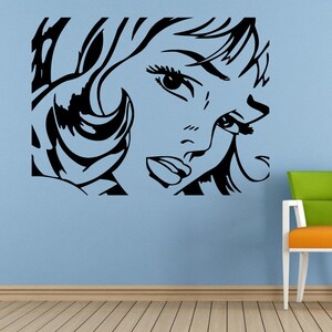 Mooi gezicht vrouw meisje Eye's lippen Hair Salon Spa muur of auto Vinyl Peal en Stick verwisselbare Sticker sticker L1587