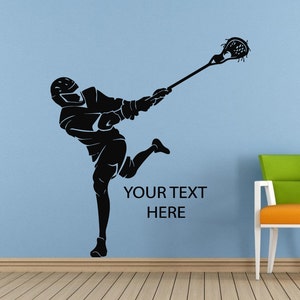 Lacrosse Sticks Cross Helmet Player Custom Text Name Outdoor Sports Games Wall Or Car Vinyl Peal And Stick Removable Sticker Decal L1582