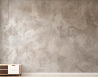Neutral Abstract Wallpaper | Beige Textured Wall Mural | Modern Plaster Effect Wallpaper | Minimalist Luxury Wall Decor for Living Room