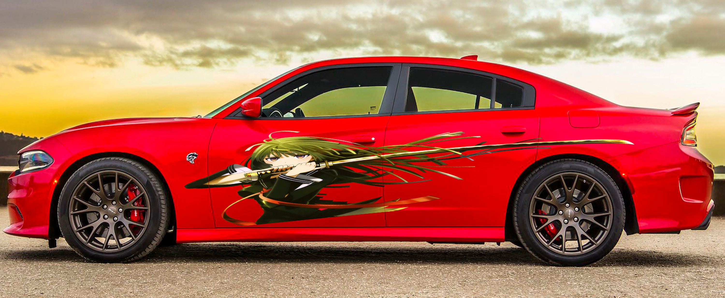 Anime Car Stickers Manga Decal Large Size Color Anime Car Etsy
