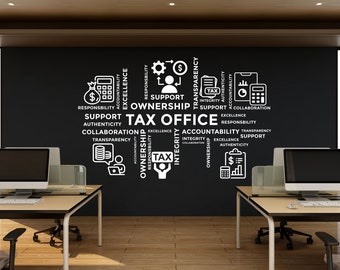 Tax Wall Decor Office Wall Decal Idea Teamwork Business Worker Inspire Office Decoration Motivation Stickers Mural Unique Gift 107RS