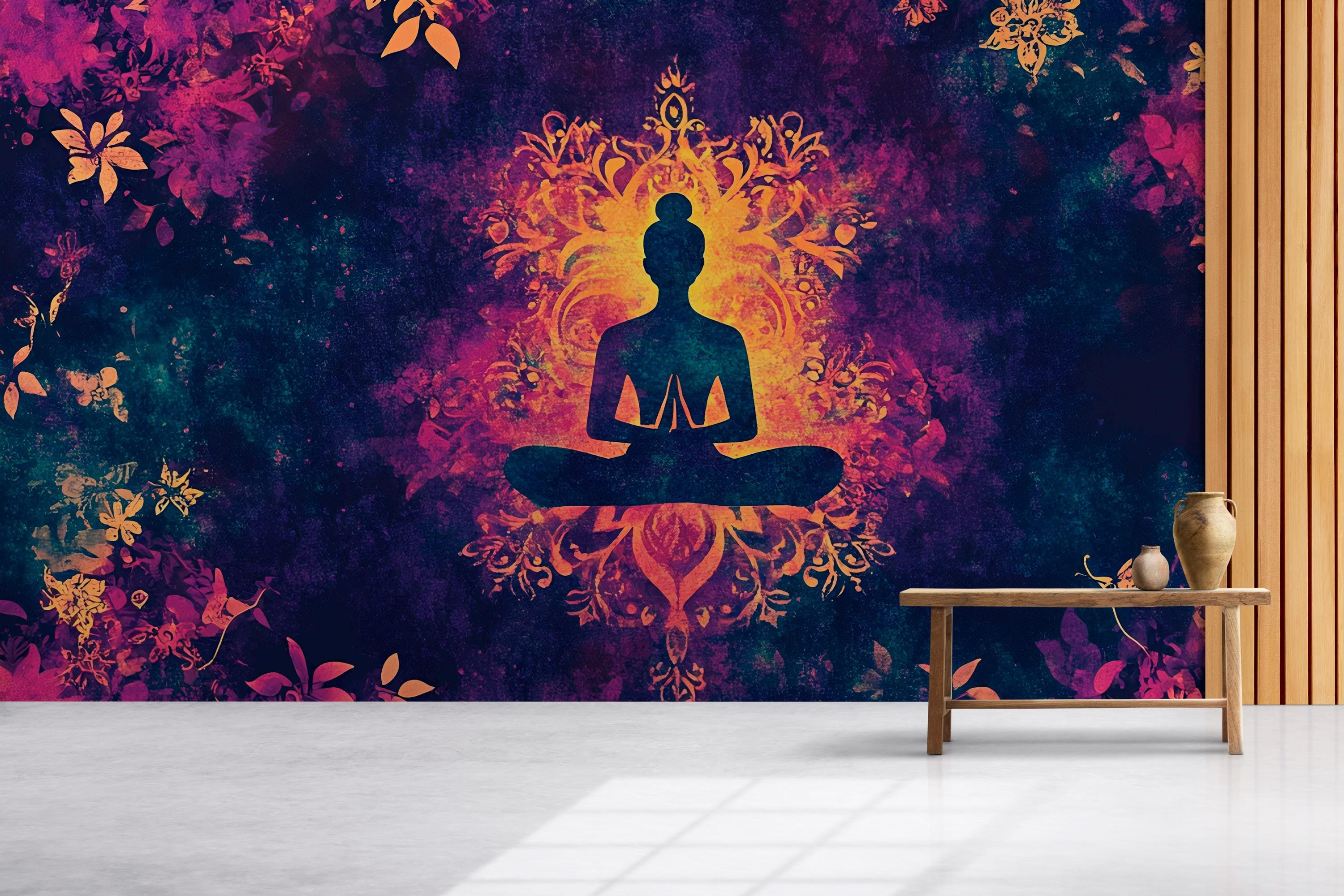 YogaStyles meditatiekussen - halve maan - paars - lotus - Symbolic