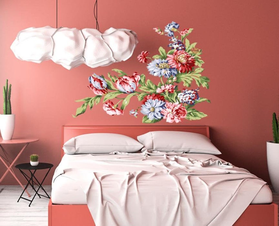Flowers Wall Decal, Flowers Living Room Decor - Etsy