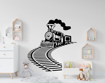 Train Wall Decal Train Wall Sticker Train Art Train Wall Vinyl Wall Decal Train Room Gifts Vinyl Wall Art Stickers 137RS