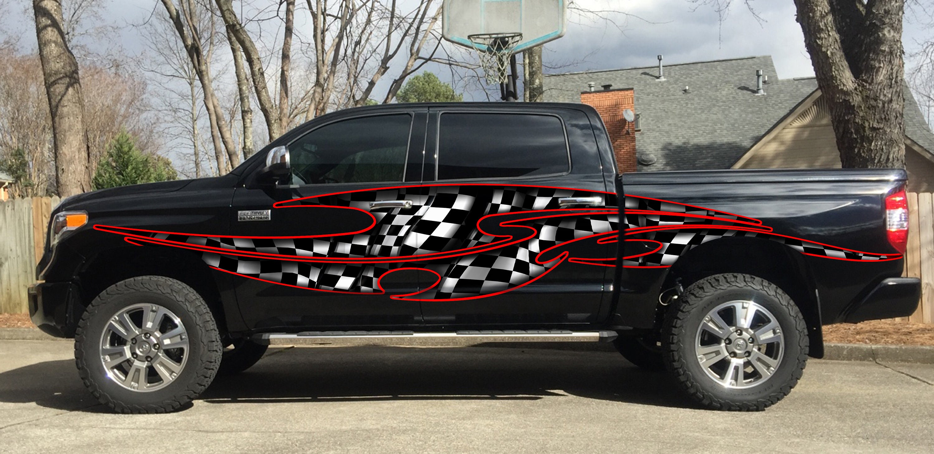 3D Checkered Flag Truck Graphics Checkered Flag Truck Side Etsy