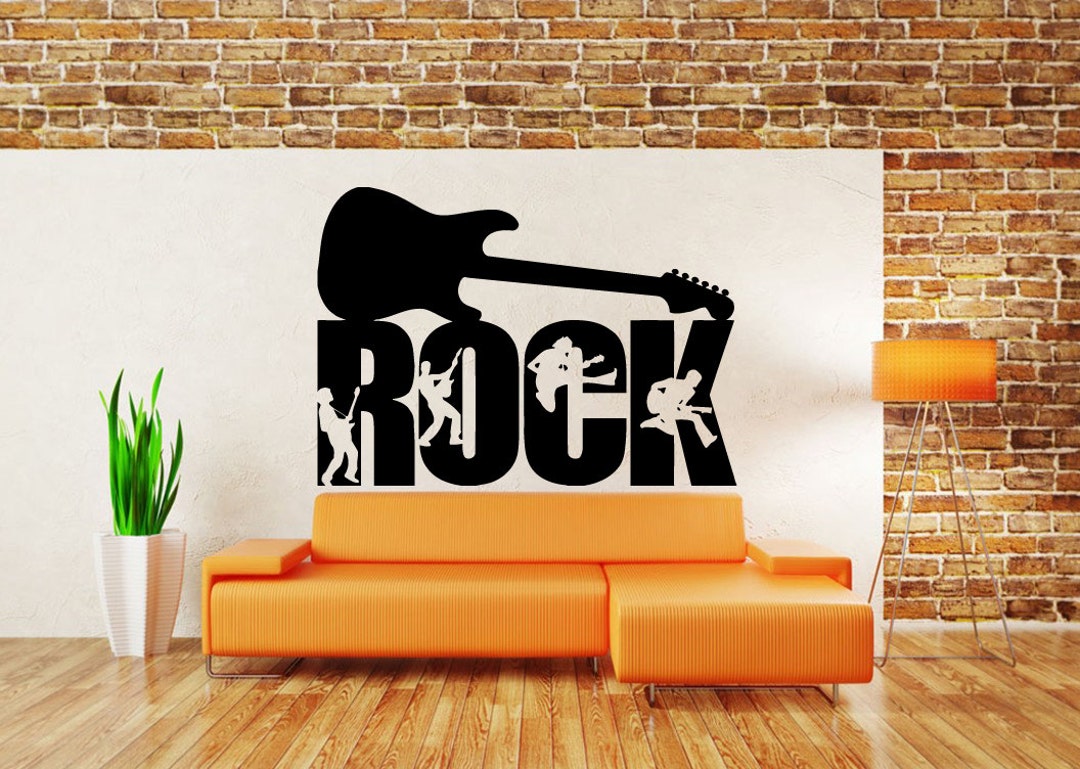 Wall Decal Vinyl Sticker Decals Peal and Stick Cheap Decor Art Guitar ...