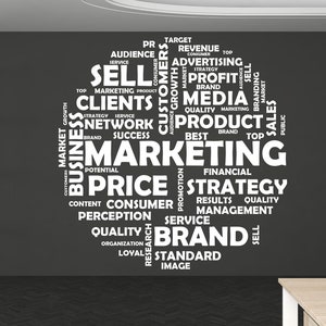 Marketing Wall Decal, Marketing Office Wall Decal, Marketing Office Wall Decor, Office Decals, Office Wall Art, Office Art 010RS