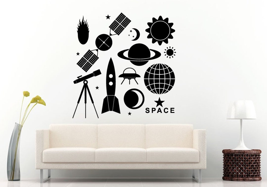 Star Space Ship Spaceship Fighter Galaxy Rocket Satellite Wall Decal ...