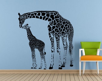 Long Neck Animal Giraffe Safari Savannah Africa Jungle Wall Decal Vinyl Sticker Mural Room Decor L1537