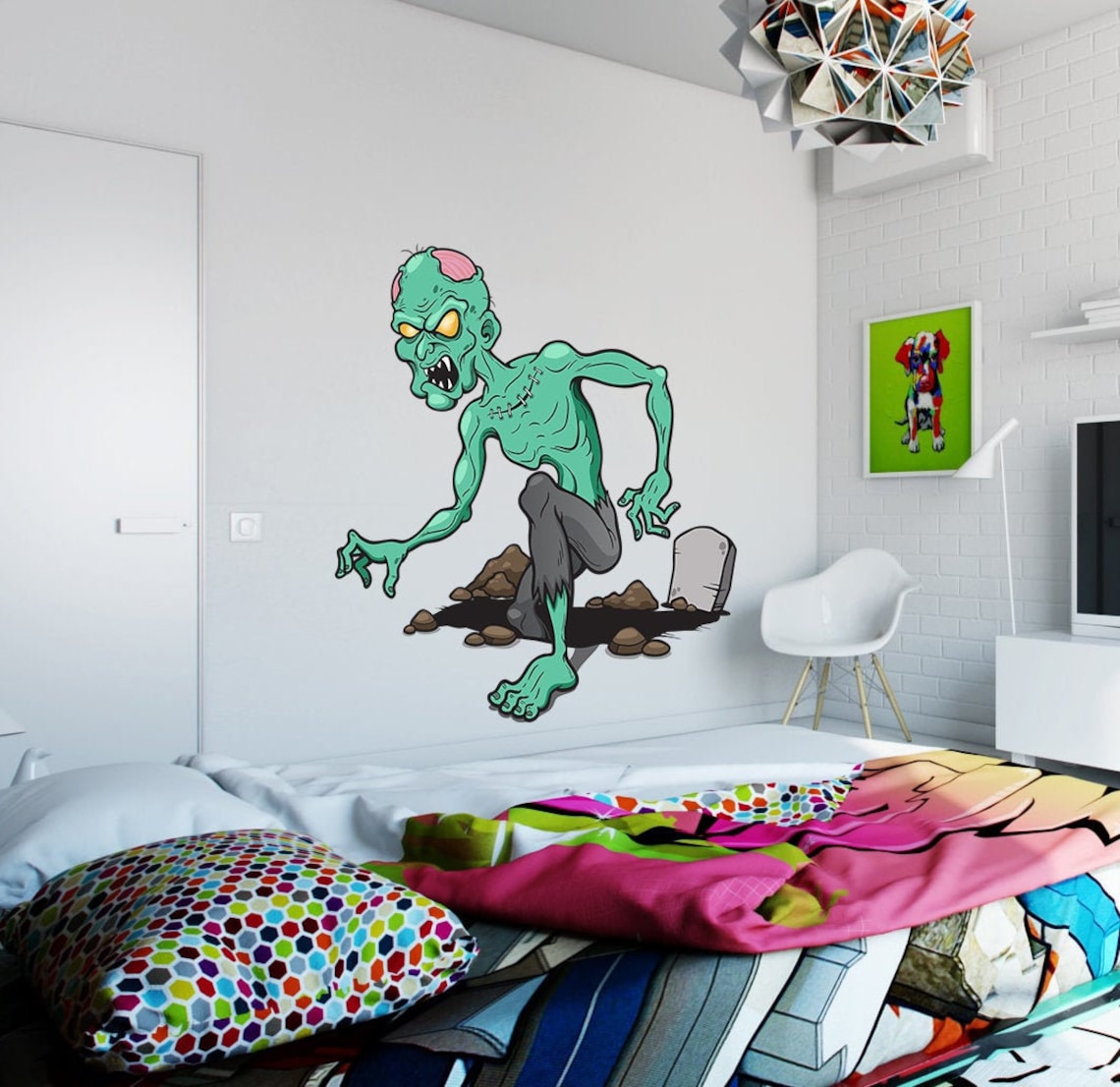 Zombie Wall Decal Zombie Wall Sticker Zombie Wall Decor Etsy