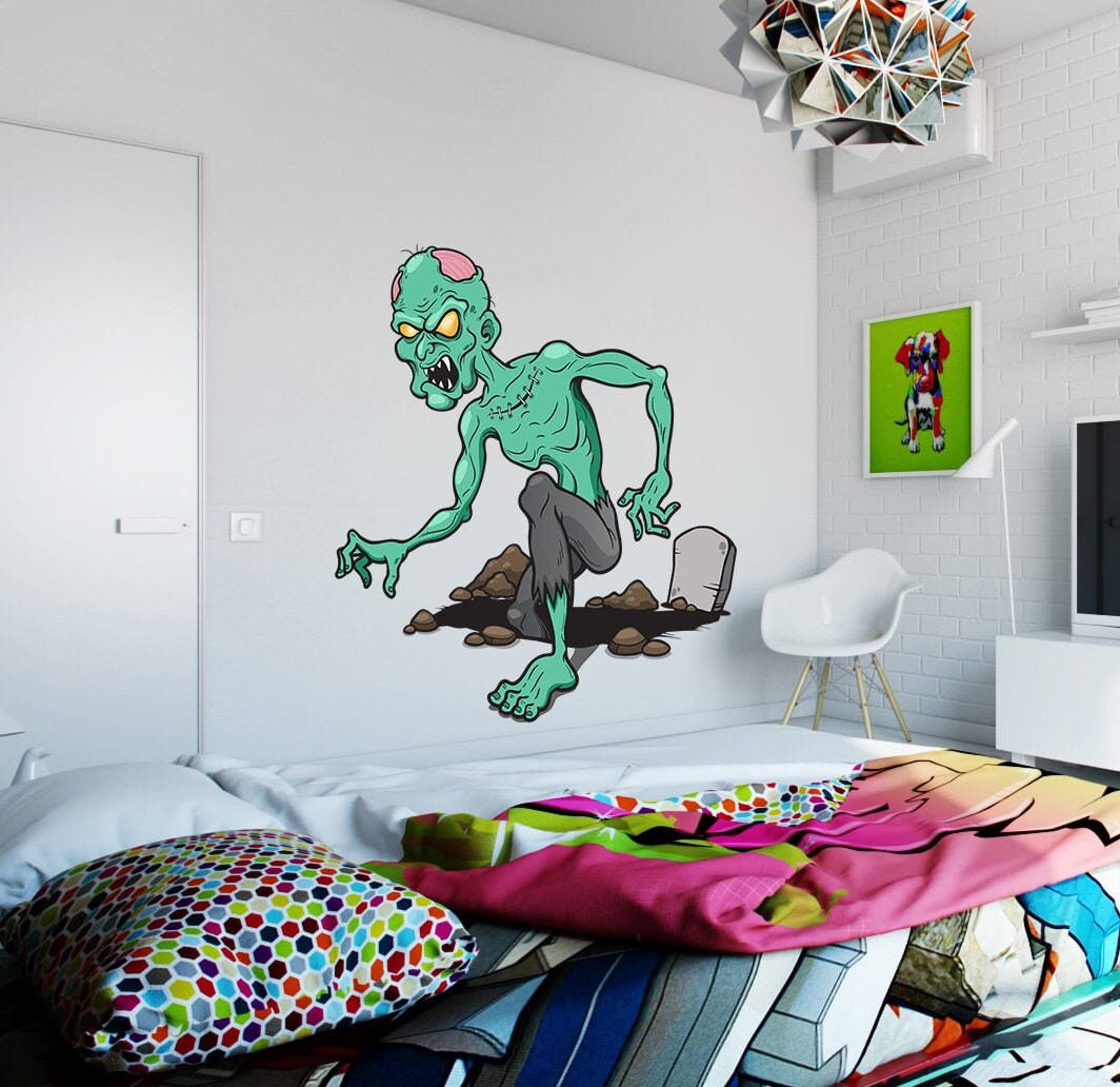 Zombie Wall Decal Zombie Wall Sticker Zombie Wall Decor Etsy