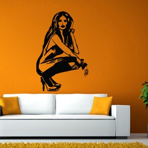 Pinup Girl Model Fashion Wall or Window Sticker Decal Vinyl Fathead Mural Decor L1966
