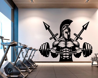 Spartan Gym Wall Decor Ancient Fitness Wall Art Skull Gym Wall Decals Spartan Wall Decal Crossfit Gifts Home Gym Wall Sticker Gym 292RS