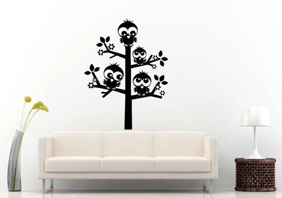 Tree Owl Wall Decal Wall Mural Owl In The Tree From Scandiwall