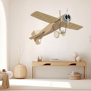 Airplane Wall Decal Vintage Airplane Wall Sticker Antique Airplane Aircraft Wall Art Vinyl Wall Decal Aviator Room Vinyl Wall Stickers 232LU