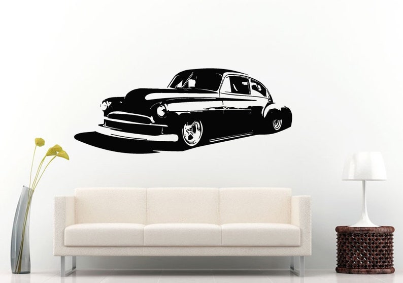 American Muscle Car Hot Rod Classical Vintage Old School Antique Vehicle Wall Decal Vinyl Sticker Mural Room Decor L1276
