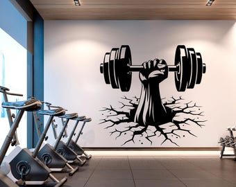 Fitness Wandtattoo Gym - Schild Dekor 57x81cm Für Sport Raum