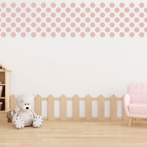 Hexagon Wall Decal Set, Design your Own Geometric Oasis with Seamless Hexagons, Geometric Kids room Wall Art, Nursery wall decal 402LU