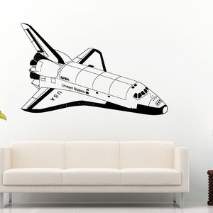 Star Space Craft Ship Spaceship Fighter Galaxy Rocket Satellite Nasa Shuttle Take Off Wall Decal Vinyl Sticker Mural Room Decor L1223